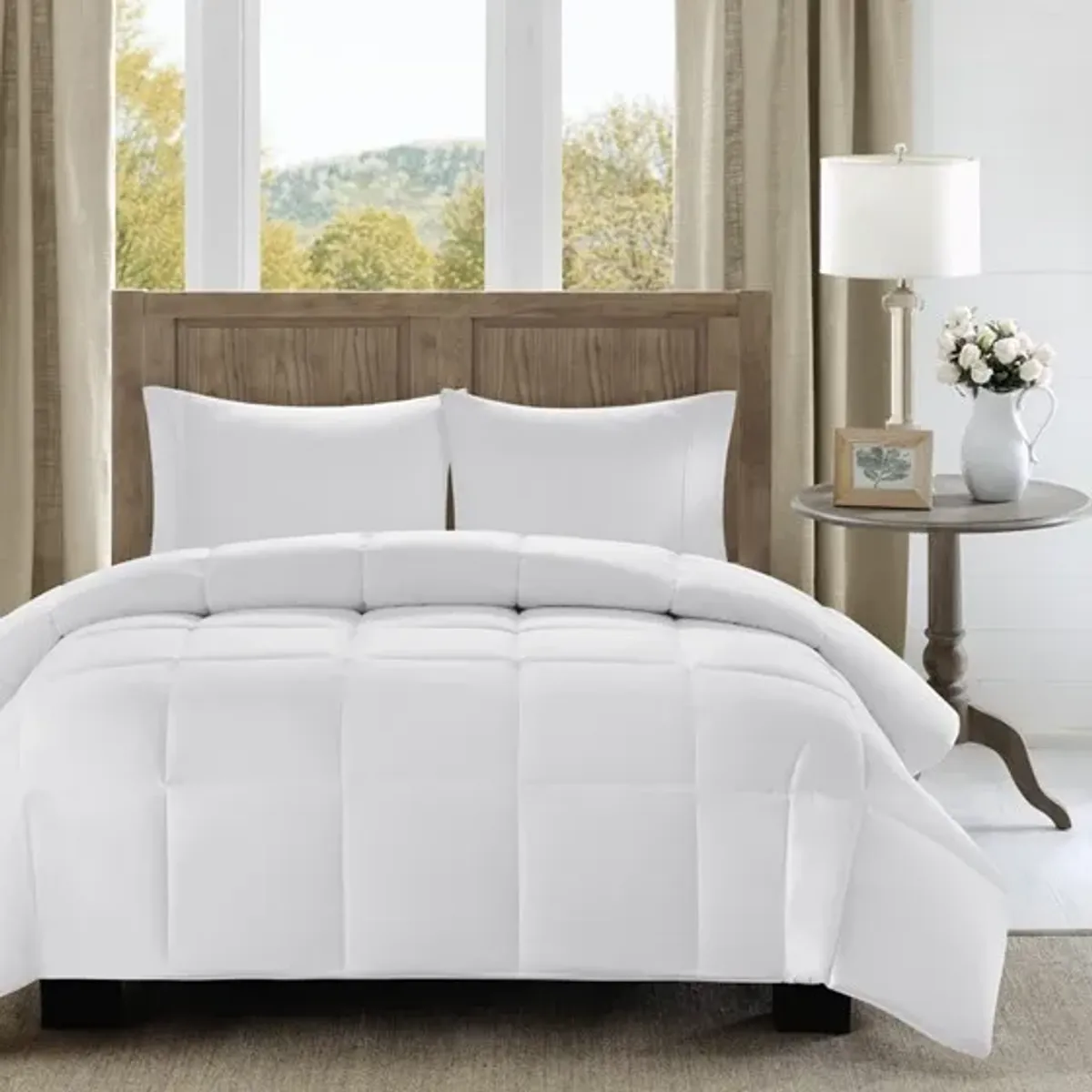 Olliix by Madison Park Winfield White Full/Queen Comforter