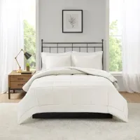 Olliix by Madison Park Sarasota Ivory Full/Queen Microcell Down Alternative Comforter Mini Set