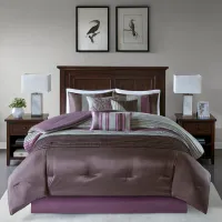 Olliix by Madison Park Amherst 7 Piece Purple Queen Comforter Set