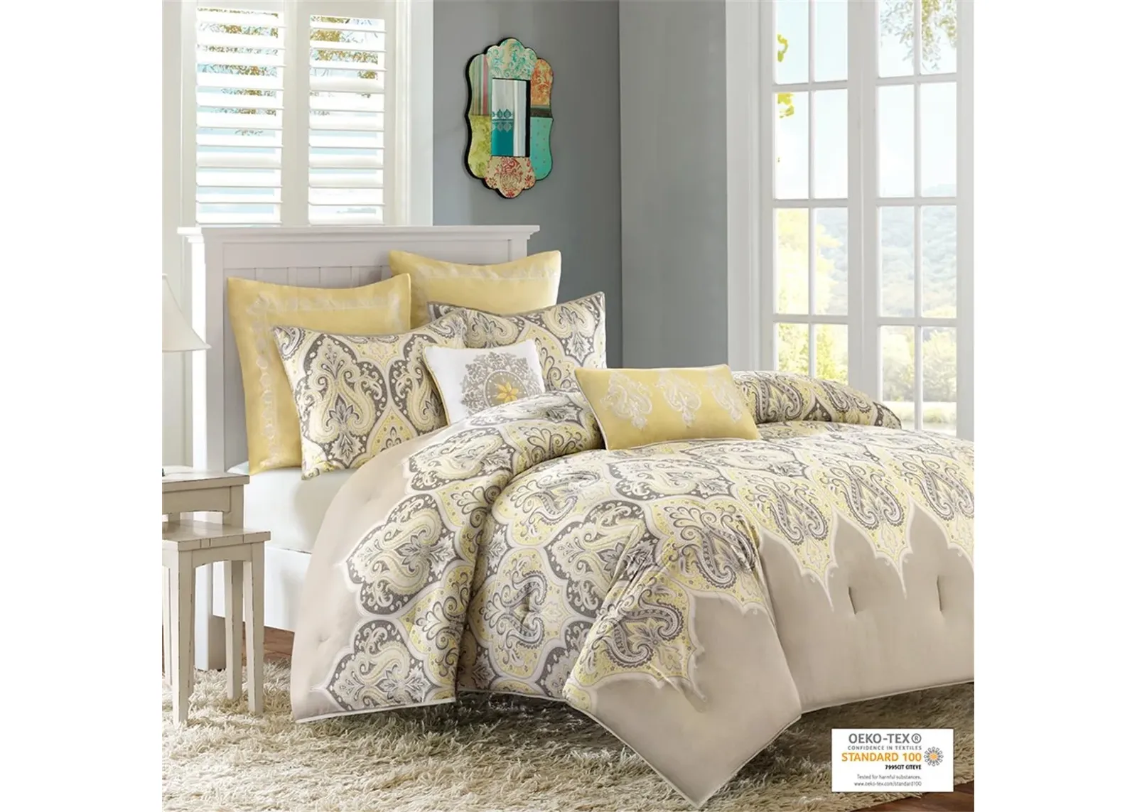 Olliix by Madison Park Yellow Full/Queen Nisha Comforter Set