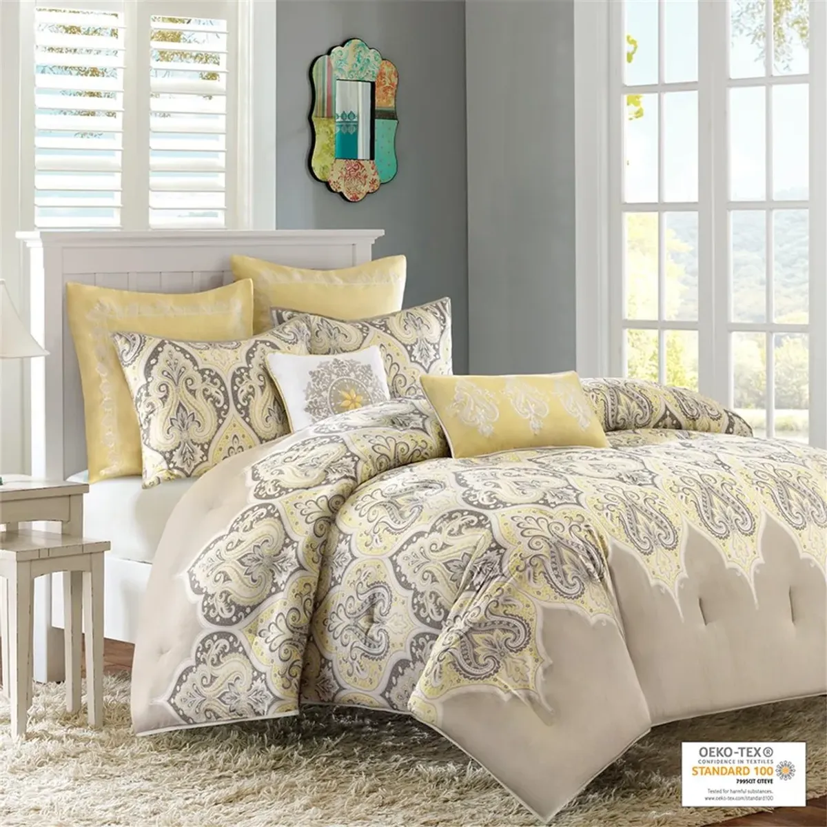 Olliix by Madison Park Yellow Full/Queen Nisha Comforter Set