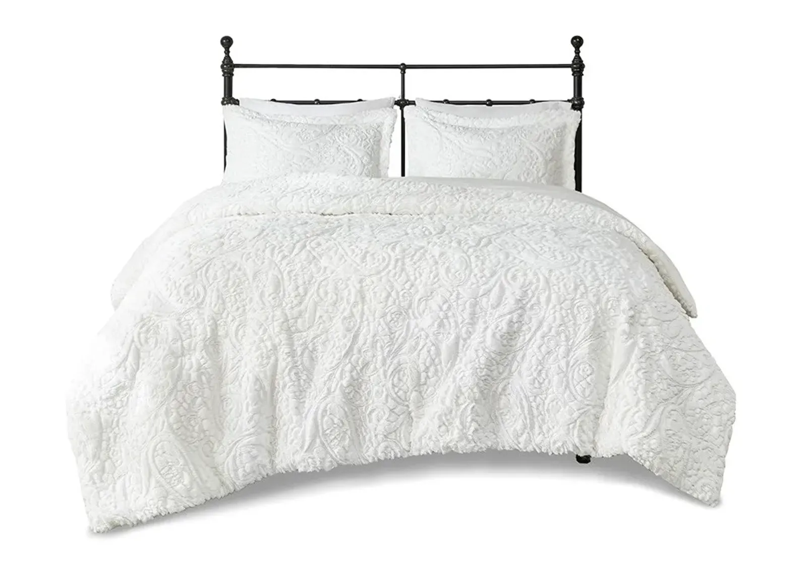 Olliix by Madison Park Norfolk Ivory Twin/Twin XL Ultra Plush Comforter Mini Set