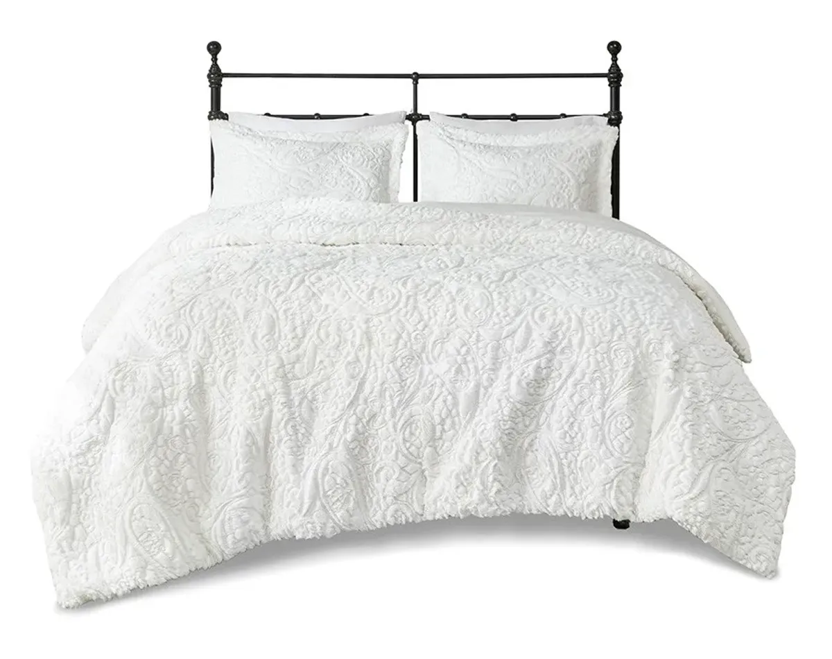 Olliix by Madison Park Norfolk Ivory Twin/Twin XL Ultra Plush Comforter Mini Set