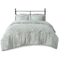 Olliix by Madison Park Norfolk Grey Full/Queen Ultra Plush Comforter Mini Set