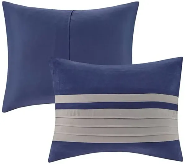 Olliix by Madison Park Blue Queen Palmer 7 Piece Comforter Set