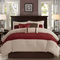 Olliix by Madison Park Red Queen Palmer 7 Piece Comforter Set