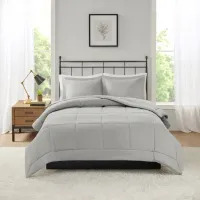 Olliix by Madison Park Sarasota Grey Full/Queen Microcell Down Alternative Comforter Mini Set