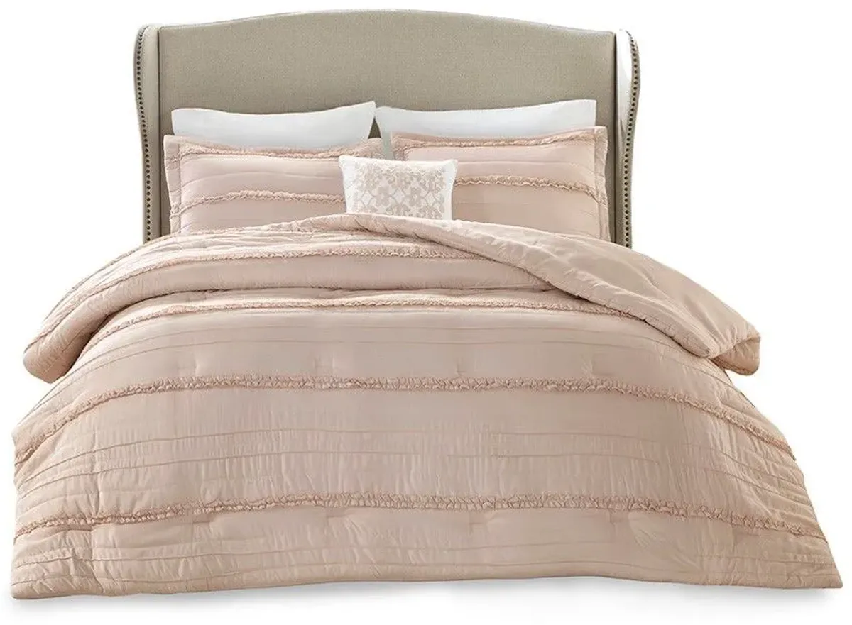 Olliix by Madison Park Celeste 5 Piece Pink King Comforter Set