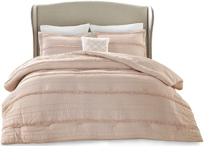 Olliix by Madison Park Celeste 5 Piece Pink California King Comforter Set