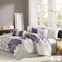 Olliix by Madison Park Purple Queen Lola Comforter Set