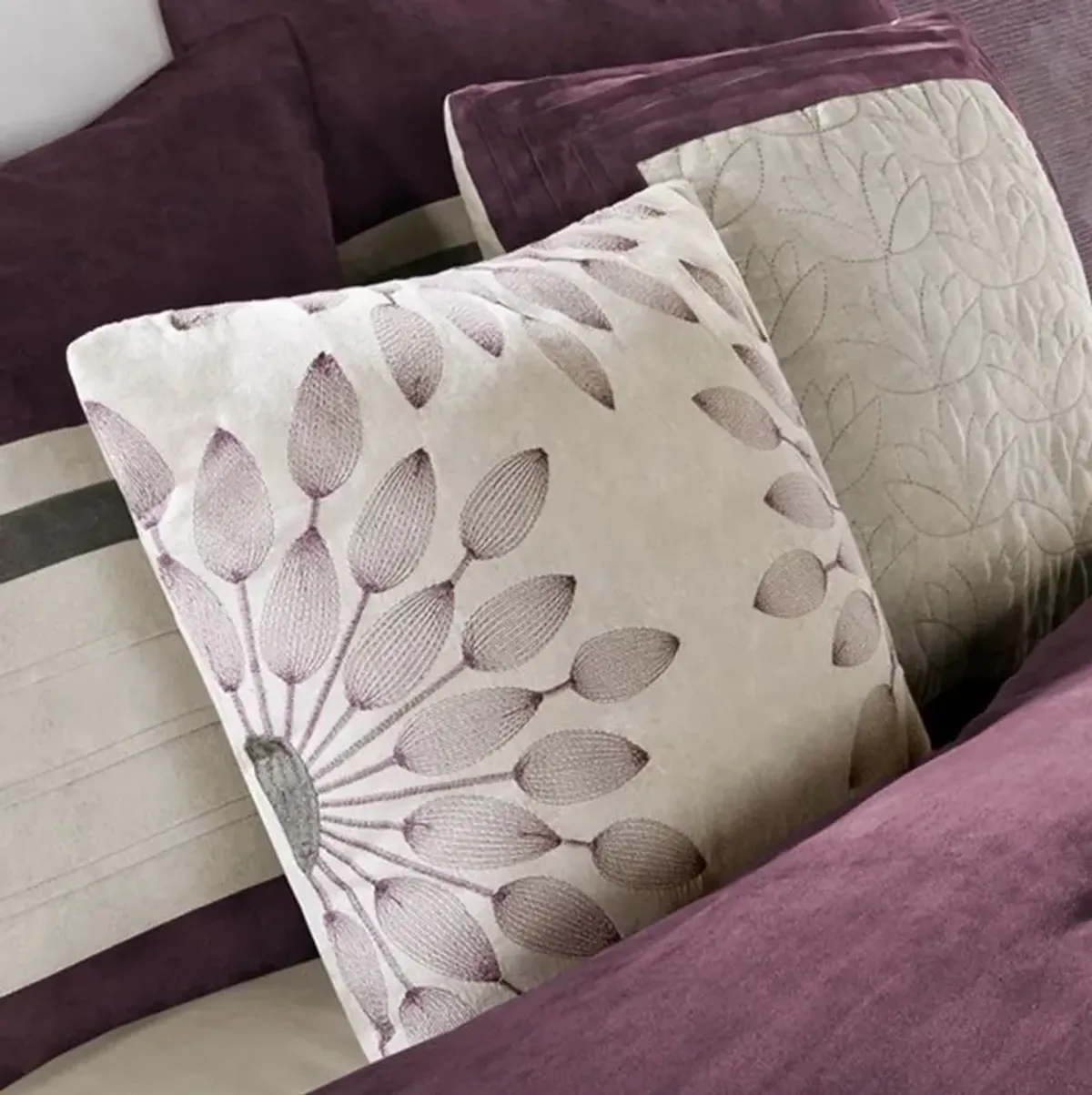 Olliix by Madison Park Purple Full Palmer 7 Piece Comforter Set