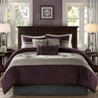 Olliix by Madison Park Purple Full Palmer 7 Piece Comforter Set