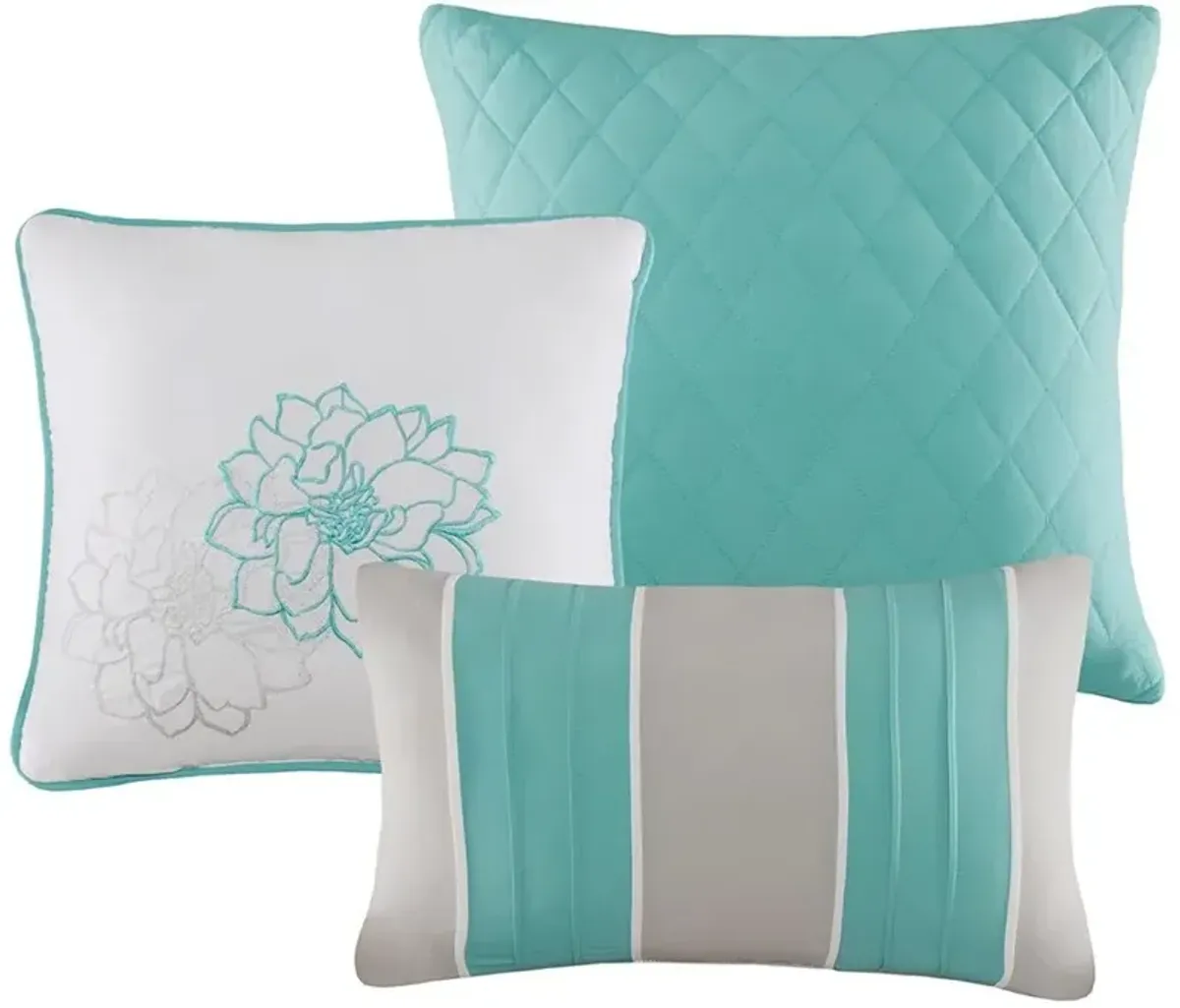 Olliix by Madison Park Aqua King Lola Comforter Set
