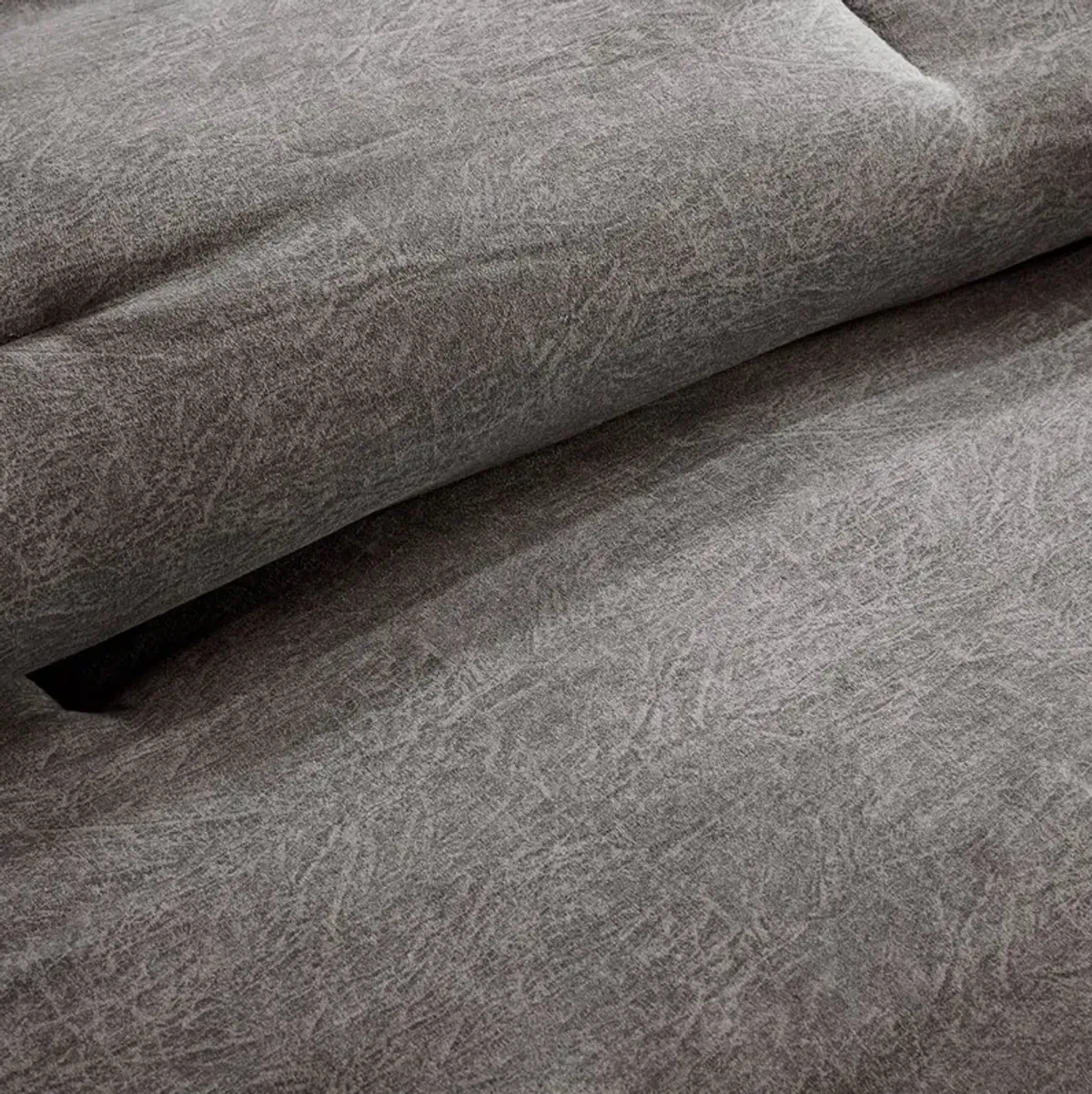 Olliix by Madison Park Boone 7 Piece Grey California King Faux Suede Comforter Set