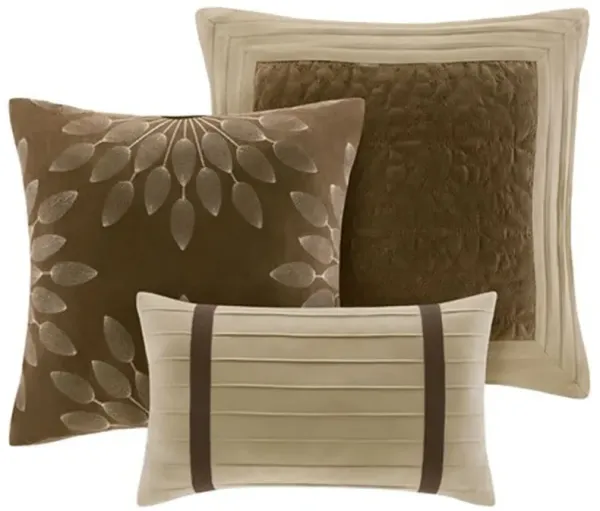Olliix by Madison Park Natural California King Palmer 7 Piece Comforter Set