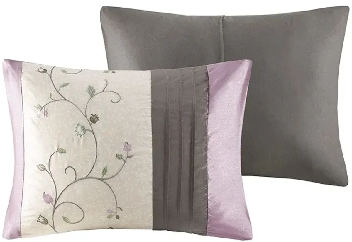 Olliix by Madison Park Serene 7 Piece Purple California King Embroidered Comforter Set