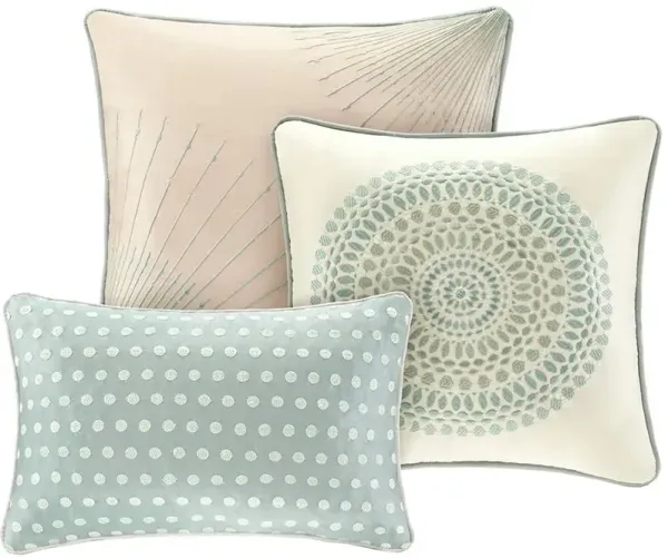 Olliix by Madison Park Baxter 7 Piece Blue Queen Comforter Set