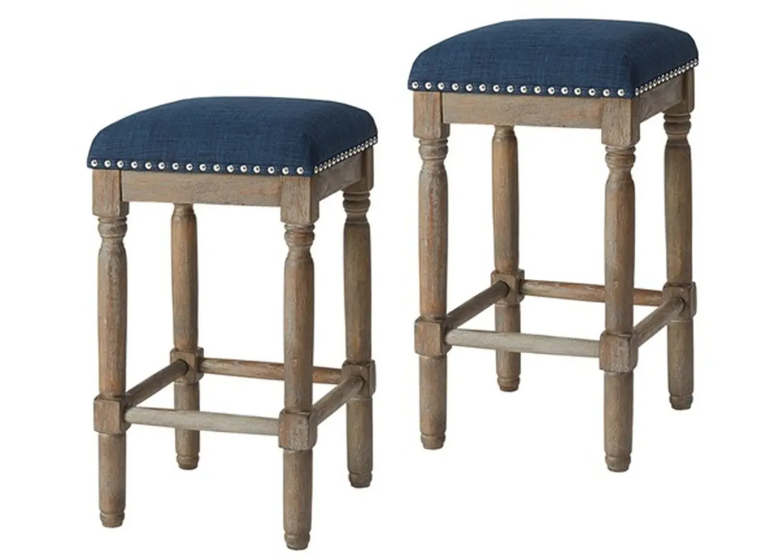 Olliix by Madison Park Navy Cirque Counter Height Stool Set of 2