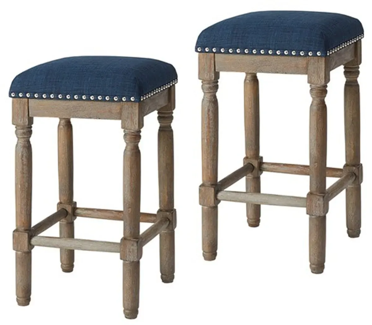 Olliix by Madison Park Navy Cirque Counter Height Stool Set of 2