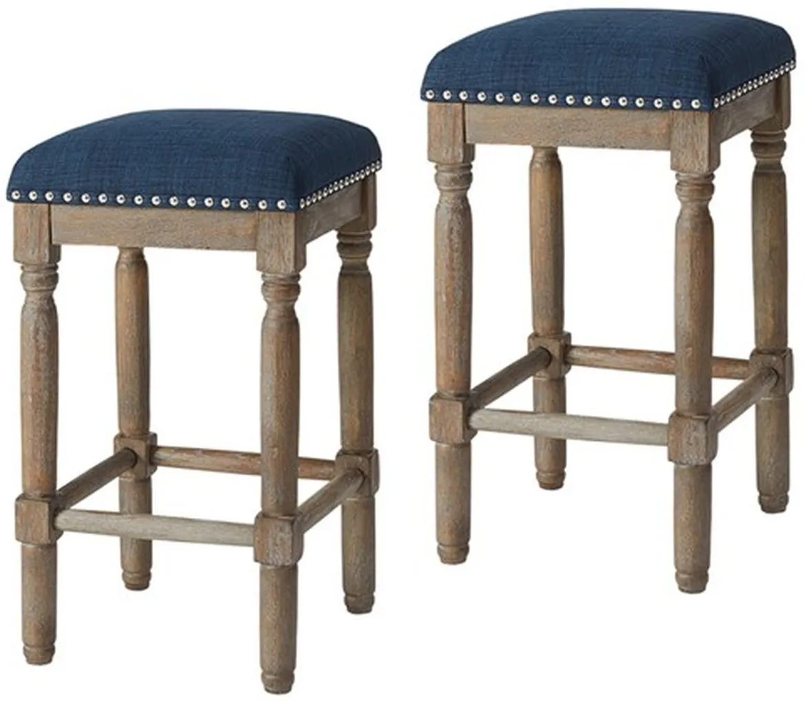 Olliix by Madison Park Navy Cirque Counter Height Stool Set of 2