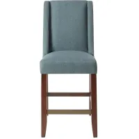 Olliix by Madison Park Blue Brody Wing Counter Height Stool