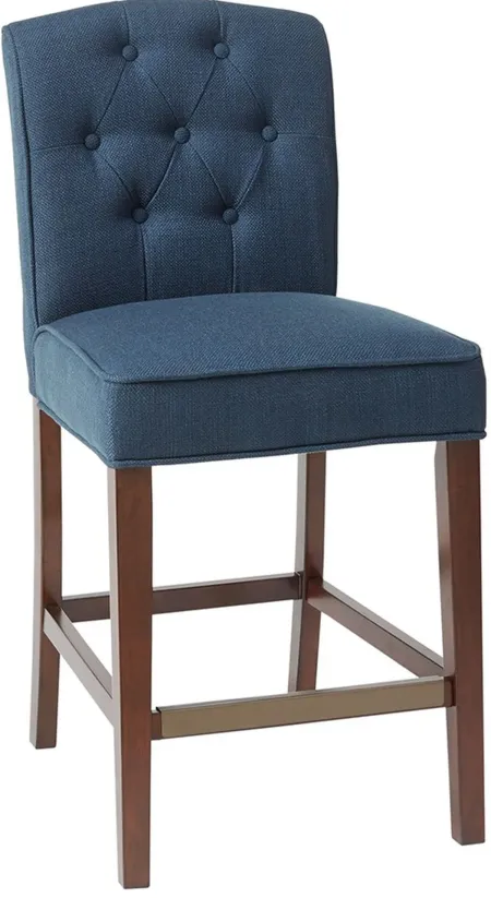 Olliix by Madison Park Navy Marian Tufted Counter Height Stool