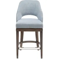 Olliix by Madison Park Blue Jillian Counter Height Stool with Swivel Seat