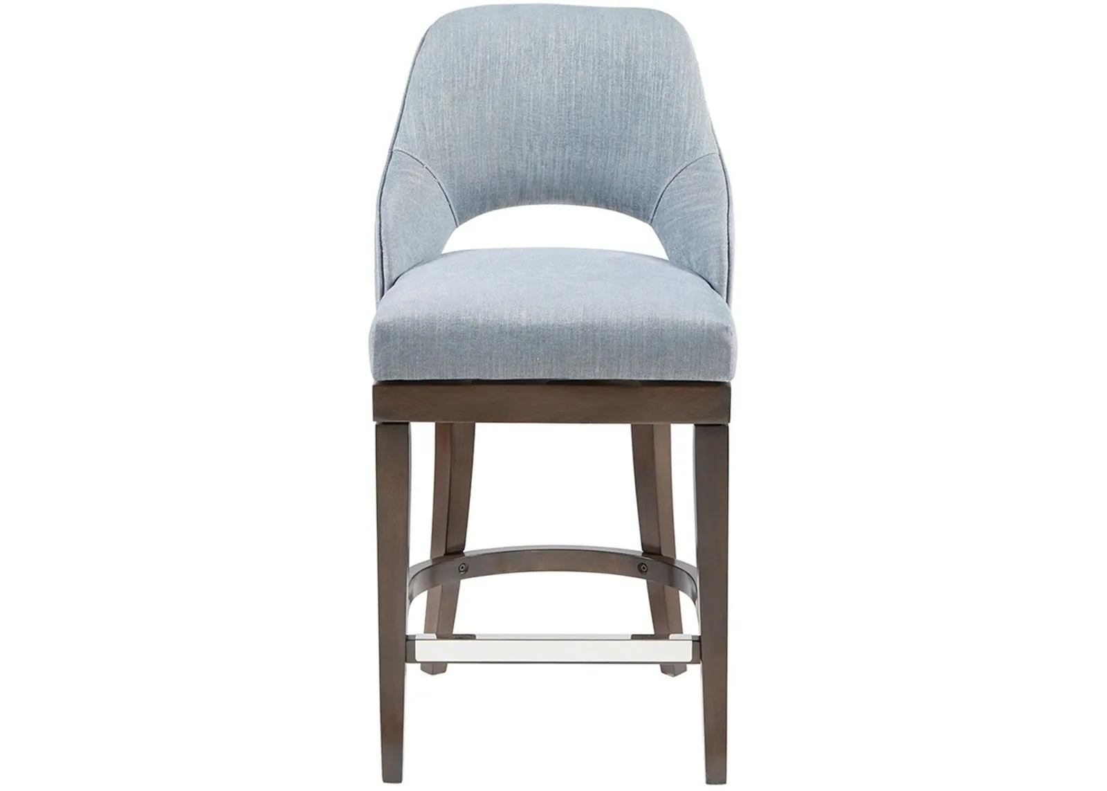 Olliix by Madison Park Blue Jillian Counter Height Stool with Swivel Seat