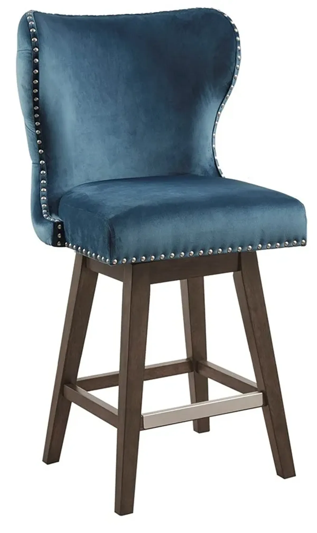 Olliix by Madison Park Hancock Dark Blue 27" Swivel Counter Height Stool