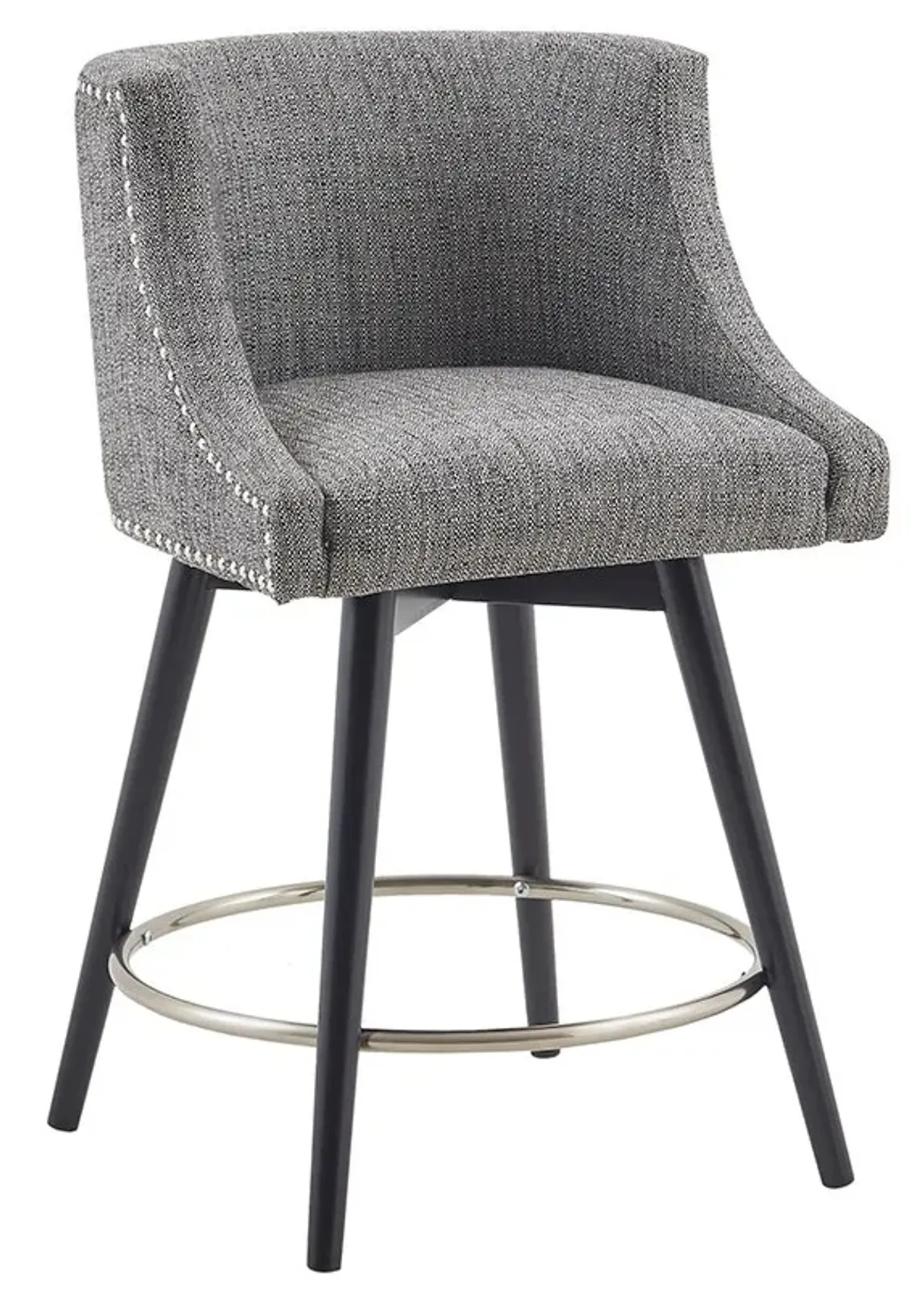 Olliix by Madison Park Mateo Grey Swivel Counter Height Stool