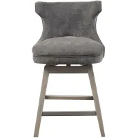 Olliix by Madison Park Emmett Charcoal 25.75" Swivel Counter Height Stool