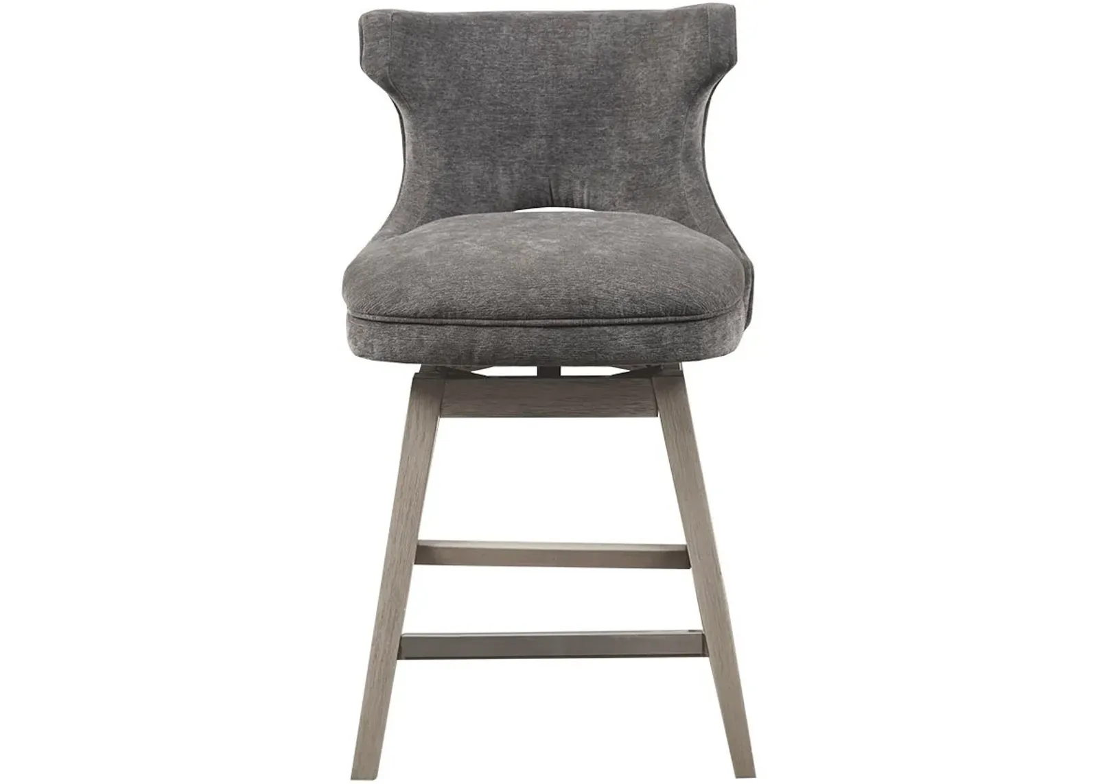 Olliix by Madison Park Emmett Charcoal 25.75" Swivel Counter Height Stool