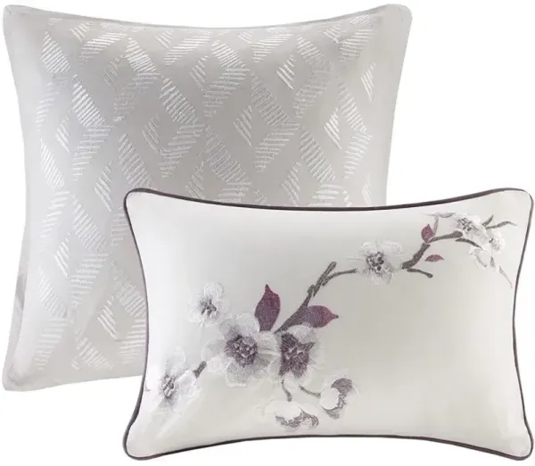 Olliix by Madison Park 8 Piece Purple Queen Holly Cotton Comforter Set