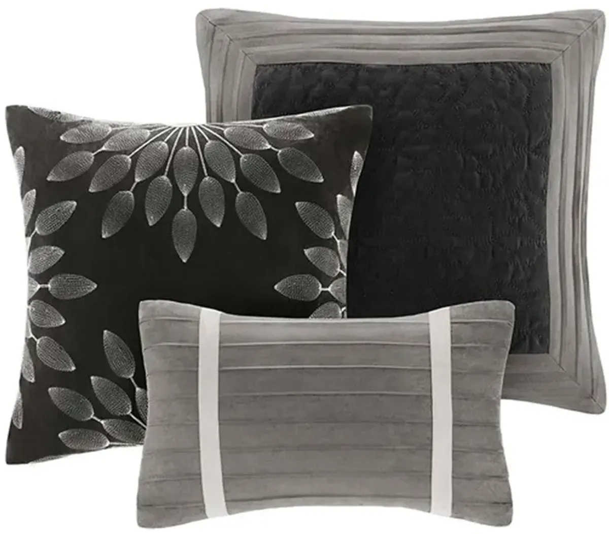 Olliix by Madison Park Black Queen Palmer 7 Piece Comforter Set