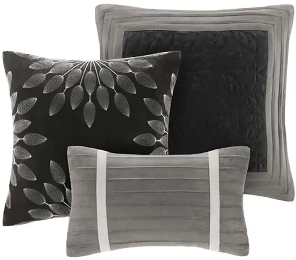 Olliix by Madison Park Black California King Palmer 7 Piece Comforter Set