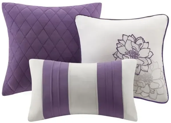 Olliix by Madison Park Purple Twin/Twin XL Lola Comforter Set