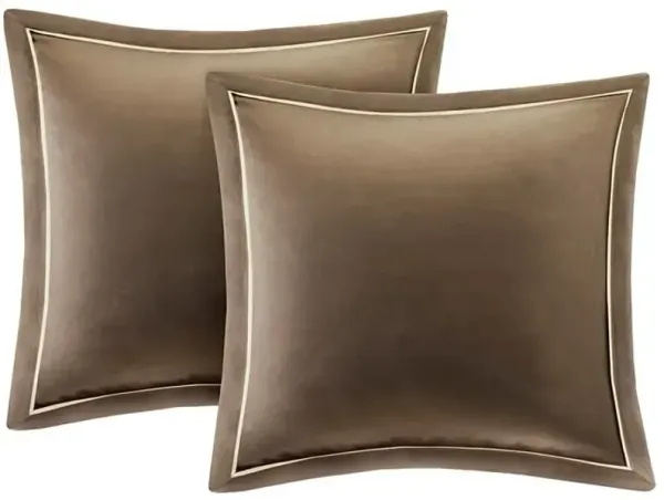 Olliix by Madison Park 9 Piece Blue Queen Juliana Charmeuse Comforter Set