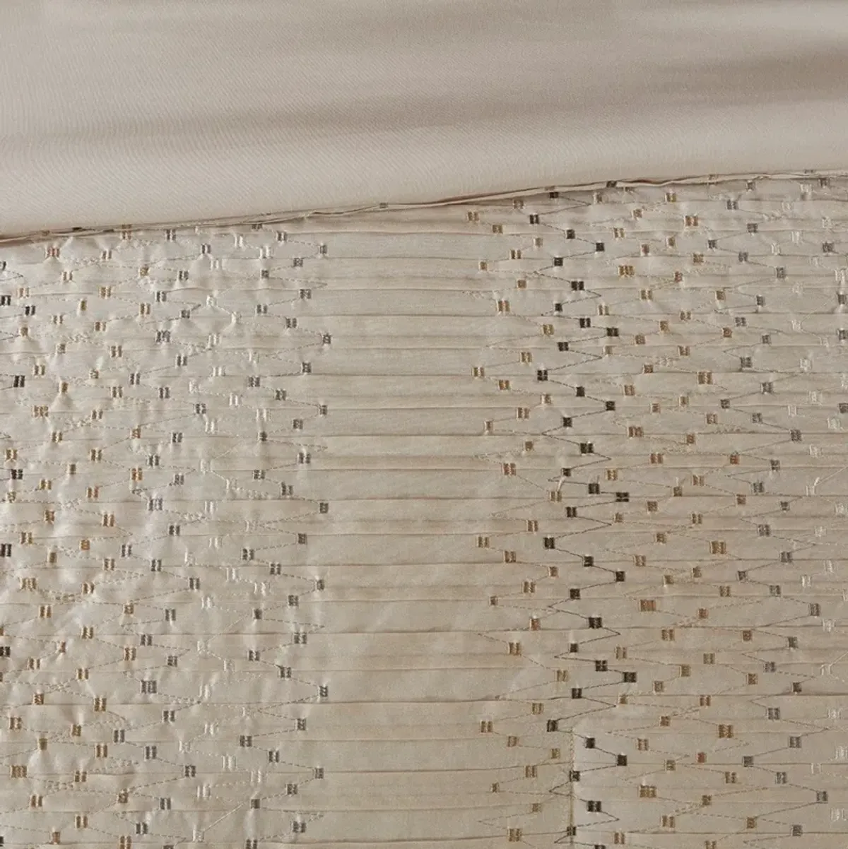 Olliix by Madison Park 8 Piece Natural California King Camelia Embroidered Comforter Set