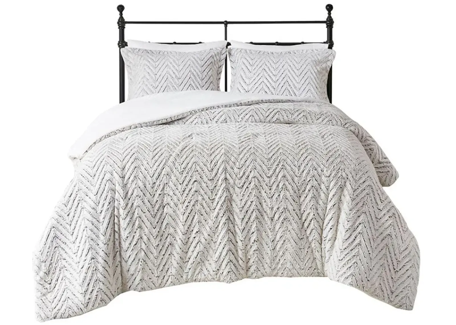 Olliix by Madison Park Adelyn Ivory Full/Queen Ultra Plush Down Alternative Comforter Set