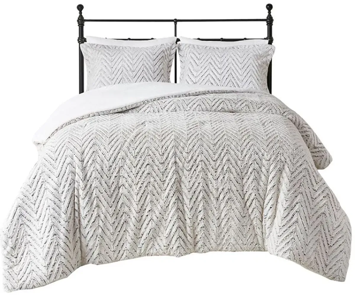 Olliix by Madison Park Adelyn Ivory Full/Queen Ultra Plush Down Alternative Comforter Set