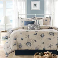 Olliix by Madison Park Bayside 7 Piece Blue Queen Comforter Set