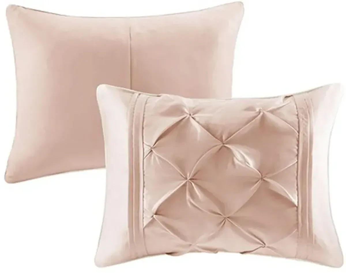 Olliix by Madison Park Laurel 7 Piece Blush King Tufted Comforter Set