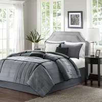 Olliix by Madison Park Bridgeport 7 Piece Grey King Comforter Set