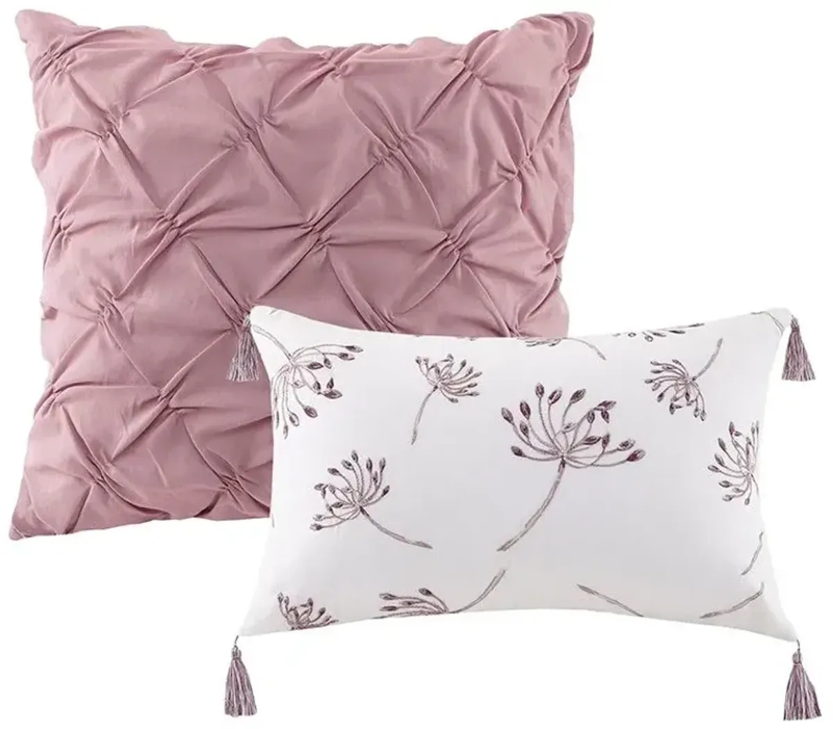 Olliix by Madison Park 8 Piece Blush King Cassandra Cotton Printed Comforter Set