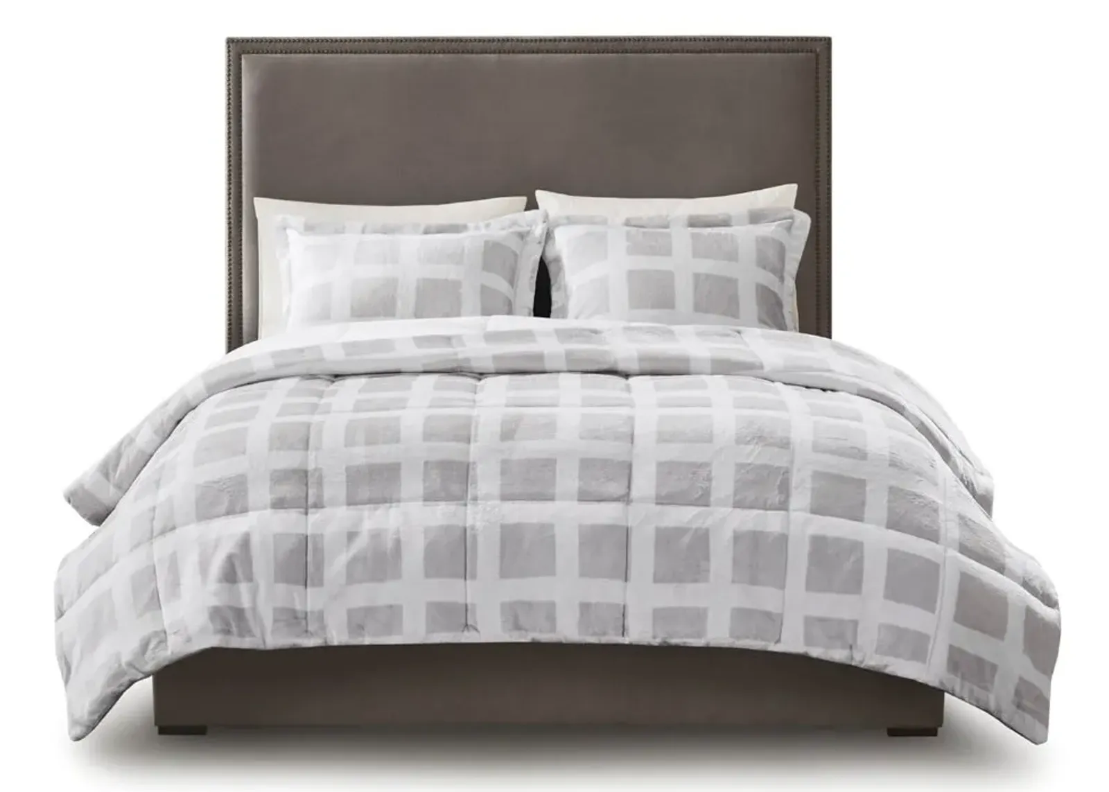 Olliix by Madison Park Mae Grey Twin Plush Comforter Set