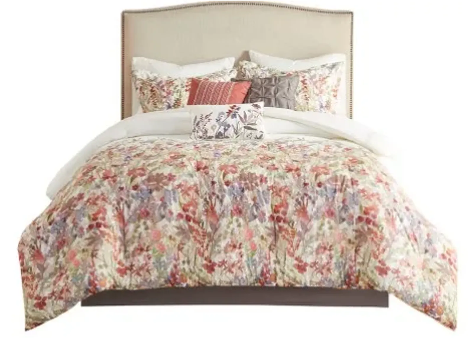 Olliix by Madison Park Mariana 7 Piece Multi Queen Cotton Printed Comforter Set