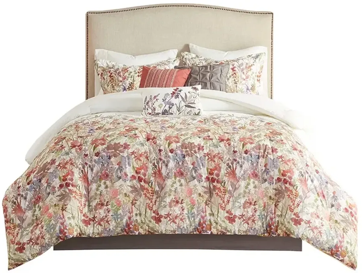 Olliix by Madison Park Mariana 7 Piece Multi California King Cotton Printed Comforter Set