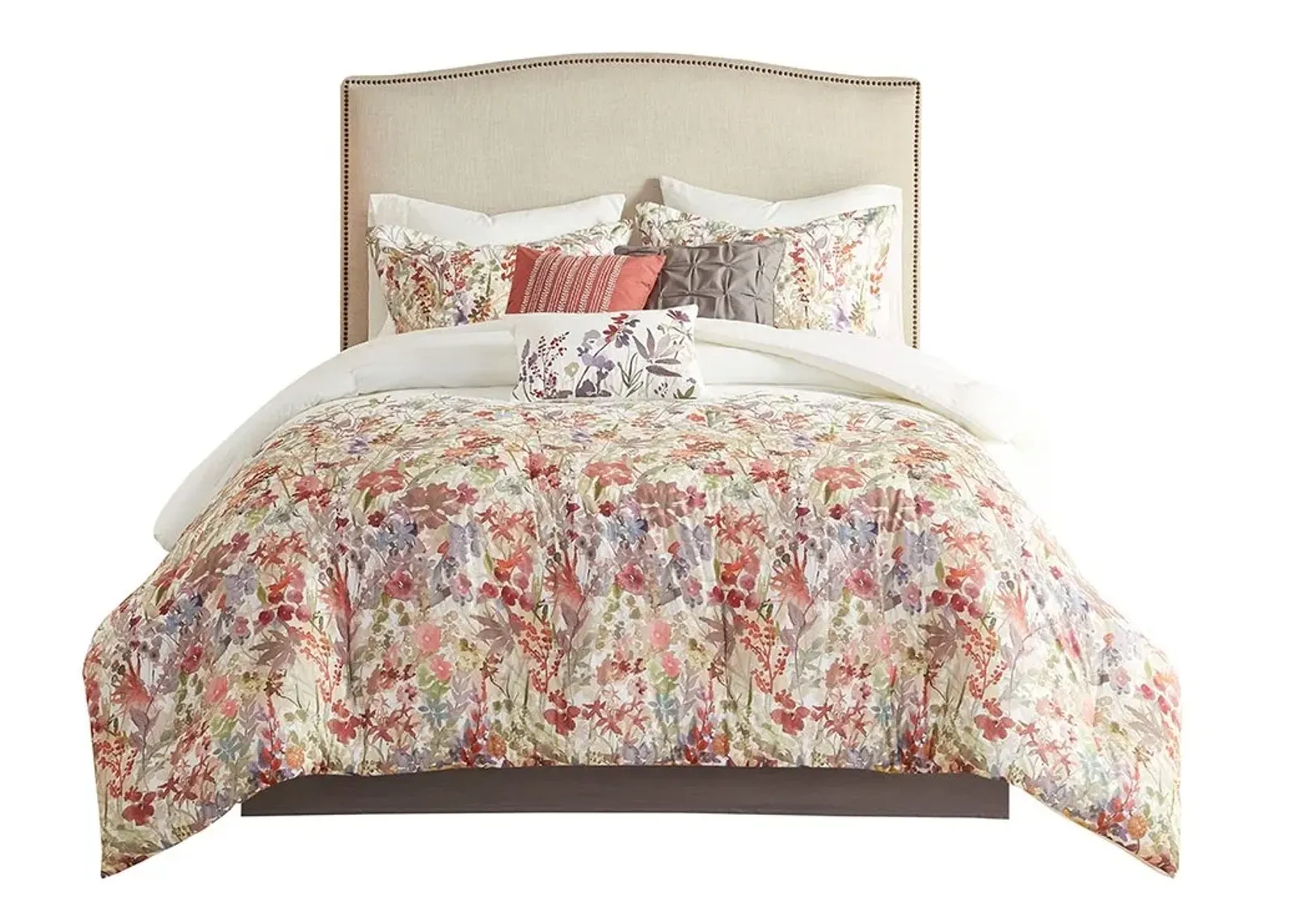 Olliix by Madison Park Mariana 7 Piece Multi California Cotton Printed Comforter Set