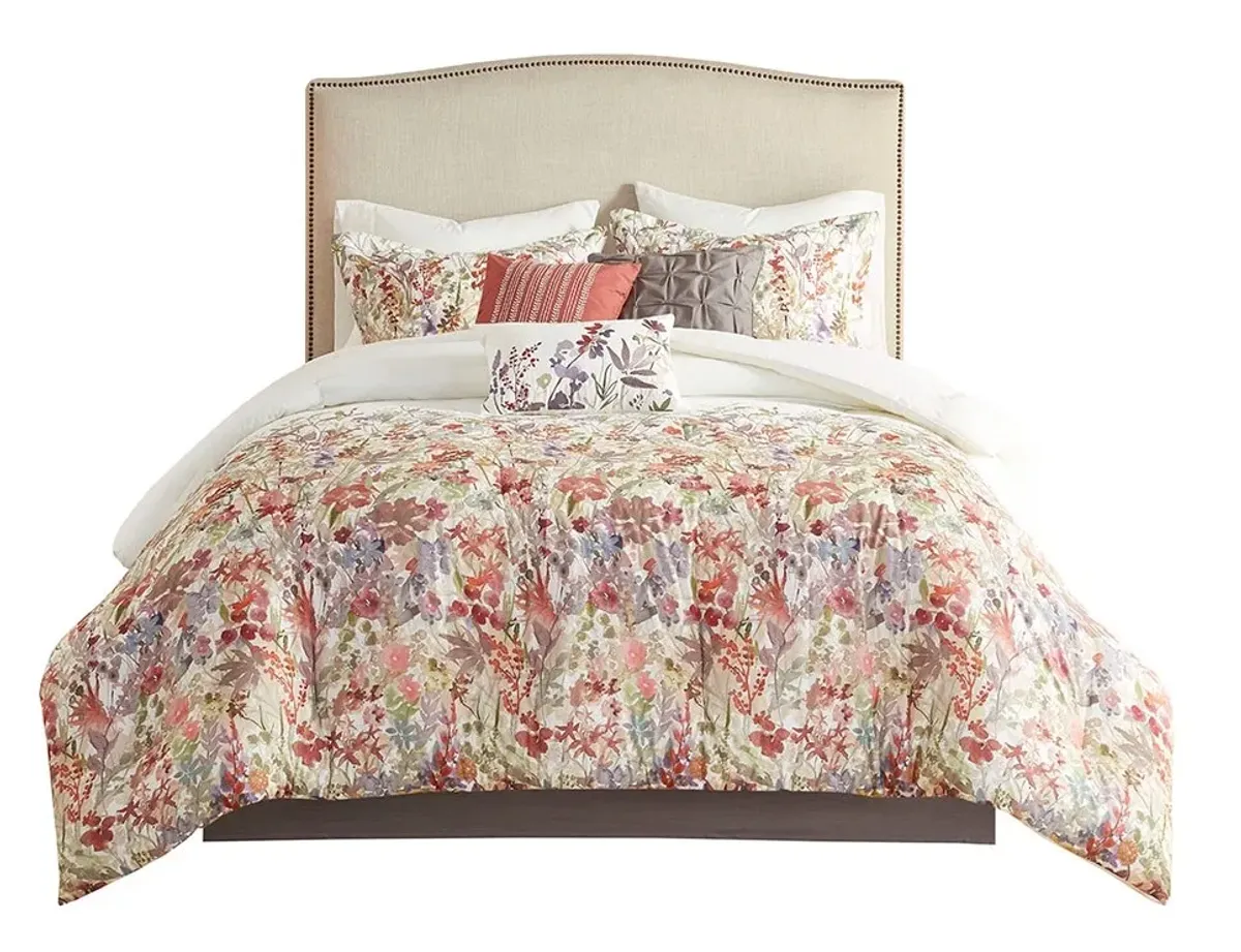 Olliix by Madison Park Mariana 7 Piece Multi California Cotton Printed Comforter Set