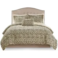 Olliix by Madison Park Zuri Cheetah Full/Queen Faux Fur Comforter Set